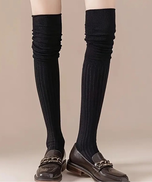 NOLITA LABORATORY（ノリータラボラトリー）の「【 NOLITA / ノリータ 】くしゅくしゅ オーバーニーハイ ソックス 靴下（ソックス/靴下・レディース・ブラック/グレー/ホワイト/ブラウン/アイボリー/ライトグレー/ベージュ・FREE）」の12枚目の写真