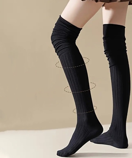 NOLITA LABORATORY（ノリータラボラトリー）の「【 NOLITA / ノリータ 】くしゅくしゅ オーバーニーハイ ソックス 靴下（ソックス/靴下・レディース・ブラック/グレー/ホワイト/ブラウン/アイボリー/ライトグレー/ベージュ・FREE）」の22枚目の写真