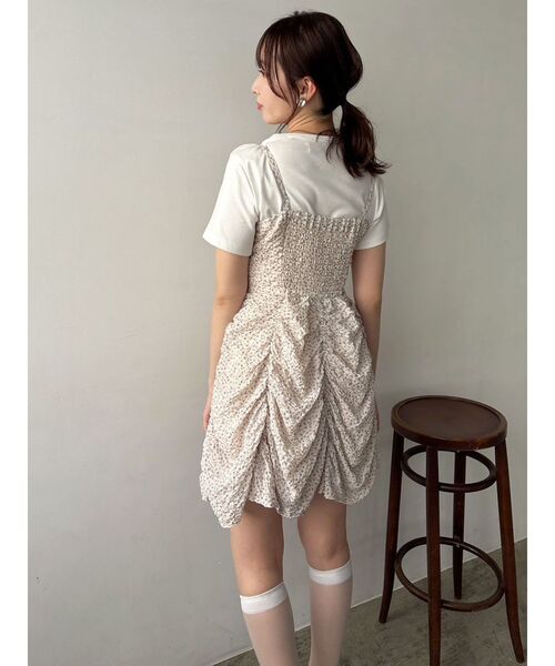 セール】ギャザーリボンミニワンピース（ワンピース）｜dazzlin