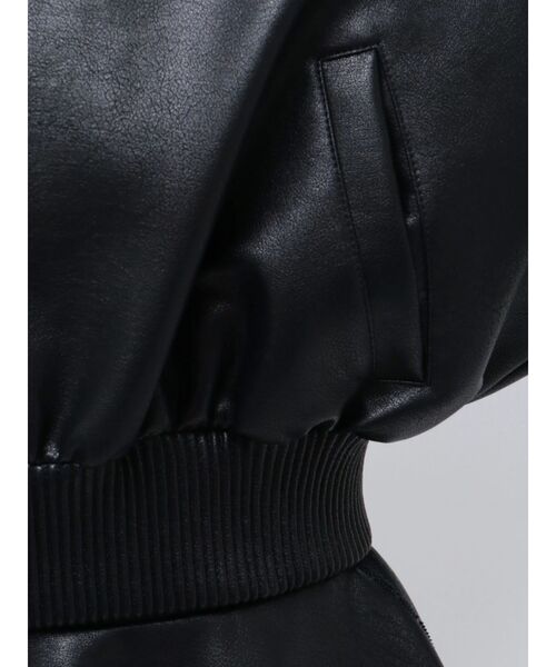 GYDA（ジェイダ）の「レースラインボリュームスリーブフェイクレザージャケット【SETUP着用可】（ブルゾン・レディース・ベージュ/ブラック/オフホワイト・FREE）」の9枚目の写真