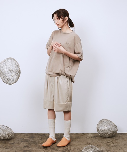 Dulcamara（ドゥルカマラ）の「ピグメントジャージーバルーンT（Tシャツ/カットソー・レディース・ブラック/ベージュ/グリーン・1/2/3）」の7枚目の写真