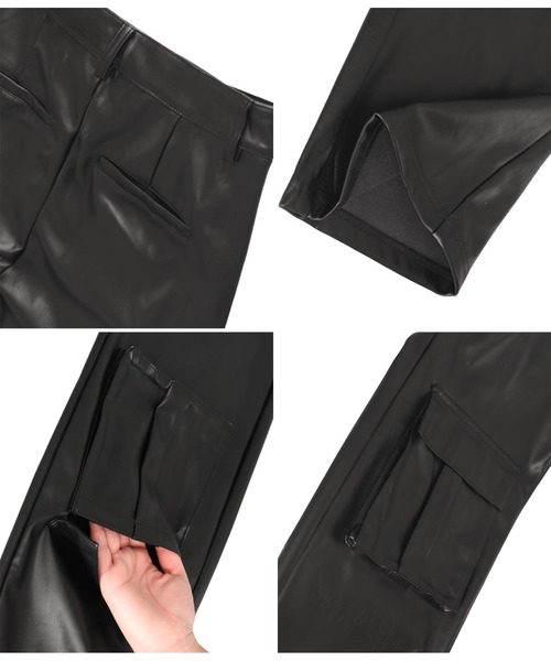 Settimissimo（セッティミッシモ）の「ITALY フェイクレザー カーゴパンツ（カーゴパンツ・レディース・ブラック・S）」の11枚目の写真