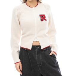 カーディガン RVCA レディース HERE WE ARE CARDIGAN セーター/ルーカ大判チェッカー柄ロゴカーディガン レディース RVCA カーディガン レディース HERE WE ARE CARDIGAN セーター