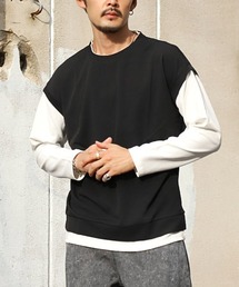 LUXSTYLE（ラグスタイル）の「無地フェイクレイヤードロンT（Tシャツ/カットソー・メンズ）」