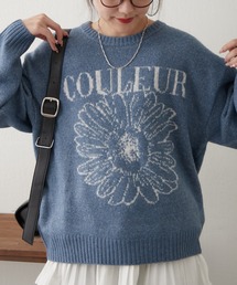 お花刺繍ニット