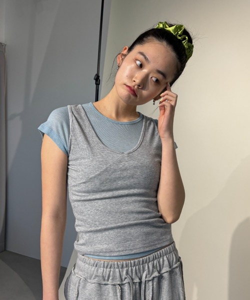 FUULLY STUDIO(フーリィーステューディオ)の「シアーベーシックTシャツ(Tシャツ/カットソー・レディース・ピンク/ライトブルー/ブラック/グレー/オフホワイト・FREE)」の16枚目の写真