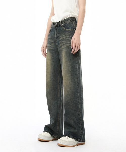 CORPUS TOKYO(コーパス トーキョー)の「オーバーダイセミワイドストレートデニム(デニムパンツ・メンズ・ブルー/ブラック/インディゴブルー・3/2/1/4)」の6枚目の写真