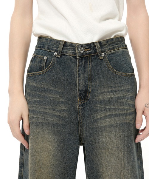 CORPUS TOKYO(コーパス トーキョー)の「オーバーダイセミワイドストレートデニム(デニムパンツ・メンズ・ブルー/ブラック/インディゴブルー・3/2/1/4)」の9枚目の写真