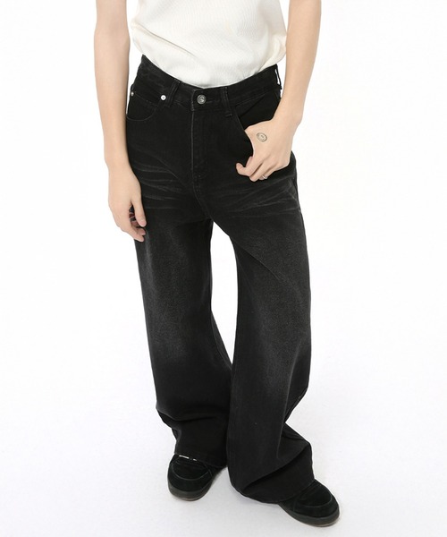 CORPUS TOKYO(コーパス トーキョー)の「オーバーダイセミワイドストレートデニム(デニムパンツ・メンズ・ブルー/ブラック/インディゴブルー・3/2/1/4)」の14枚目の写真