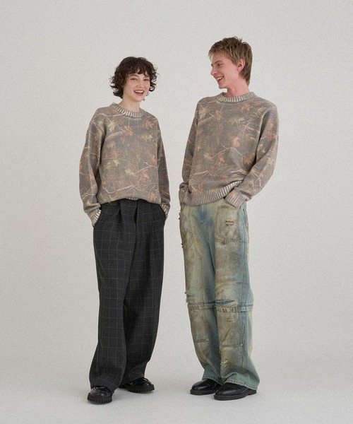 WISH FOR EVER（ウィッシュフォーエバー）の「ASSORT DESIGN SHORT KNIT /アソートデザインショートニット（ニット/セーター・メンズ・ブラック/ブラウン/ブルー/グレー・LARGE/MEDIUM/SMALL）」の9枚目の写真