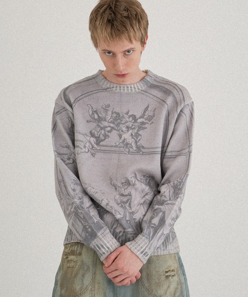 WISH FOR EVER（ウィッシュフォーエバー）の「ASSORT DESIGN SHORT KNIT /アソートデザインショートニット（ニット/セーター・メンズ・ブラック/ブラウン/ブルー/グレー・LARGE/MEDIUM/SMALL）」の13枚目の写真