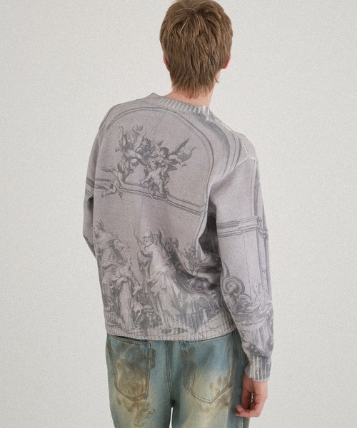 WISH FOR EVER（ウィッシュフォーエバー）の「ASSORT DESIGN SHORT KNIT /アソートデザインショートニット（ニット/セーター・メンズ・ブラック/ブラウン/ブルー/グレー・LARGE/MEDIUM/SMALL）」の14枚目の写真