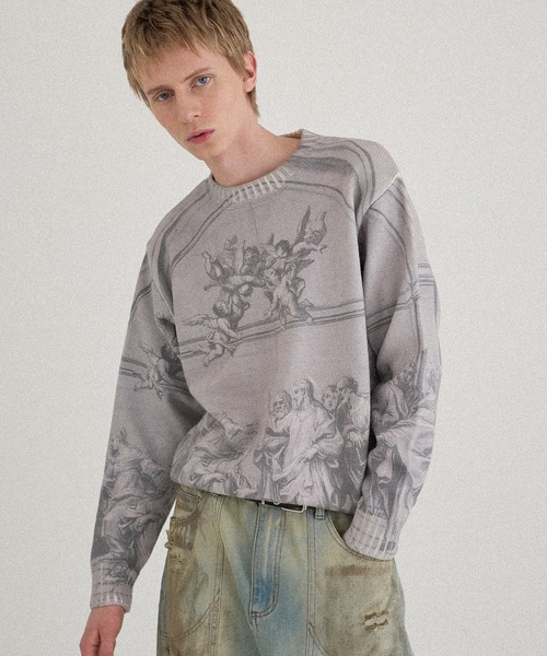 WISH FOR EVER（ウィッシュフォーエバー）の「ASSORT DESIGN SHORT KNIT /アソートデザインショートニット（ニット/セーター・メンズ・ブラック/ブラウン/ブルー/グレー・LARGE/MEDIUM/SMALL）」の15枚目の写真