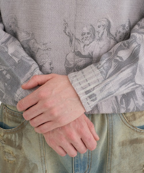 WISH FOR EVER（ウィッシュフォーエバー）の「ASSORT DESIGN SHORT KNIT /アソートデザインショートニット（ニット/セーター・メンズ・ブラック/ブラウン/ブルー/グレー・LARGE/MEDIUM/SMALL）」の17枚目の写真