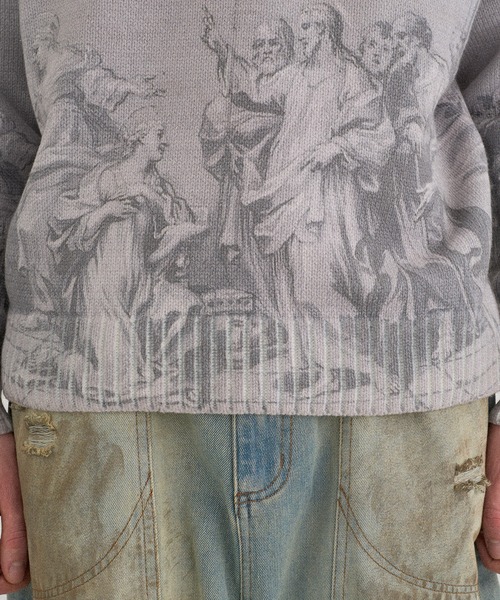 WISH FOR EVER（ウィッシュフォーエバー）の「ASSORT DESIGN SHORT KNIT /アソートデザインショートニット（ニット/セーター・メンズ・ブラック/ブラウン/ブルー/グレー・LARGE/MEDIUM/SMALL）」の18枚目の写真