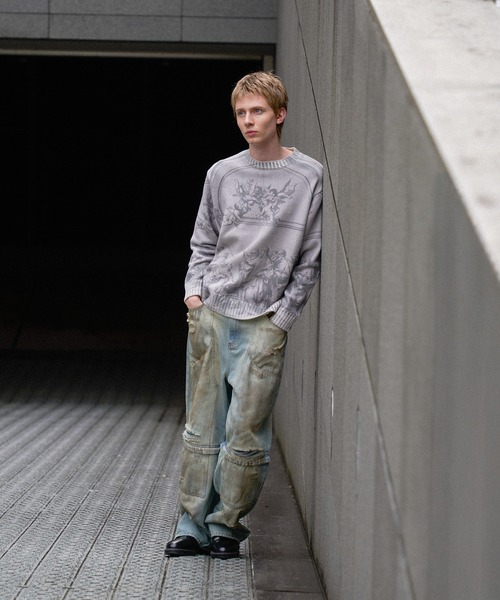 WISH FOR EVER（ウィッシュフォーエバー）の「ASSORT DESIGN SHORT KNIT /アソートデザインショートニット（ニット/セーター・メンズ・ブラック/ブラウン/ブルー/グレー・LARGE/MEDIUM/SMALL）」の20枚目の写真