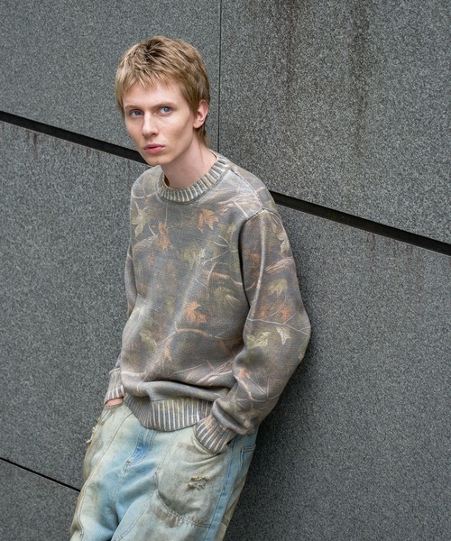 WISH FOR EVER（ウィッシュフォーエバー）の「ASSORT DESIGN SHORT KNIT /アソートデザインショートニット（ニット/セーター・メンズ・ブラック/ブラウン/ブルー/グレー・LARGE/MEDIUM/SMALL）」の21枚目の写真