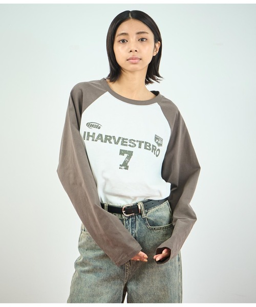 ANAP（アナップ）の「カレッジロゴラグラントップス（Tシャツ/カットソー・レディース・ネイビー/ブラック/カーキ・FREE）」の10枚目の写真