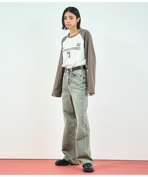 ANAP（アナップ）の「カレッジロゴラグラントップス（Tシャツ/カットソー・レディース・ネイビー/ブラック/カーキ・FREE）」の13枚目の写真