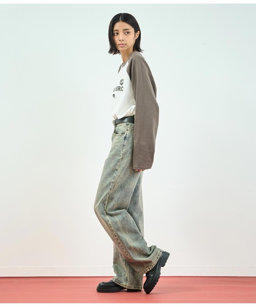 ANAP（アナップ）の「カレッジロゴラグラントップス（Tシャツ/カットソー・レディース・ネイビー/ブラック/カーキ・FREE）」の14枚目の写真