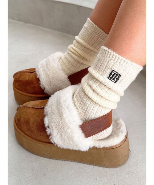 GYDA（ジェイダ）の「GYGY SOX（ソックス/靴下・レディース・ブラック/アイボリー・FREE）」の7枚目の写真