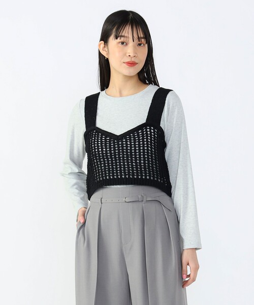 BEAMS スパンコールビスチェ × カットソー (セットアイテム) BEAMS HEART（ビームスハート）の「スパンコールビスチェ