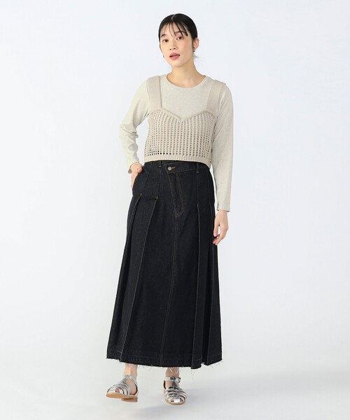 BEAMS スパンコールビスチェ × カットソー (セットアイテム) BEAMS HEART（ビームスハート）の「スパンコールビスチェ