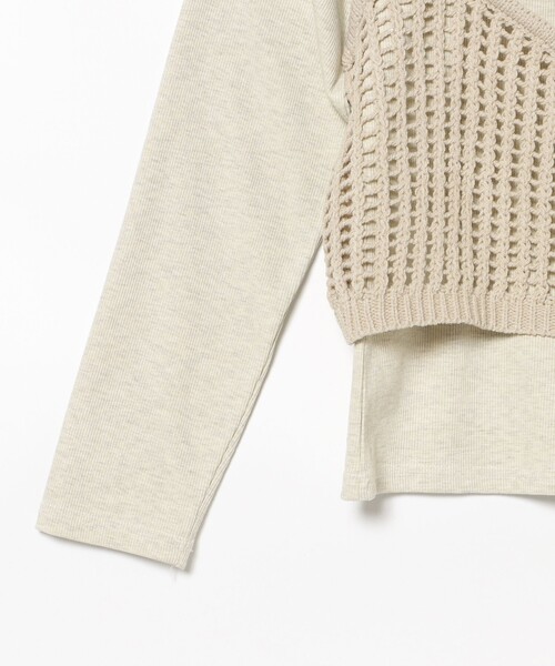 BEAMS スパンコールビスチェ × カットソー (セットアイテム) BEAMS HEART（ビームスハート）の「スパンコールビスチェ