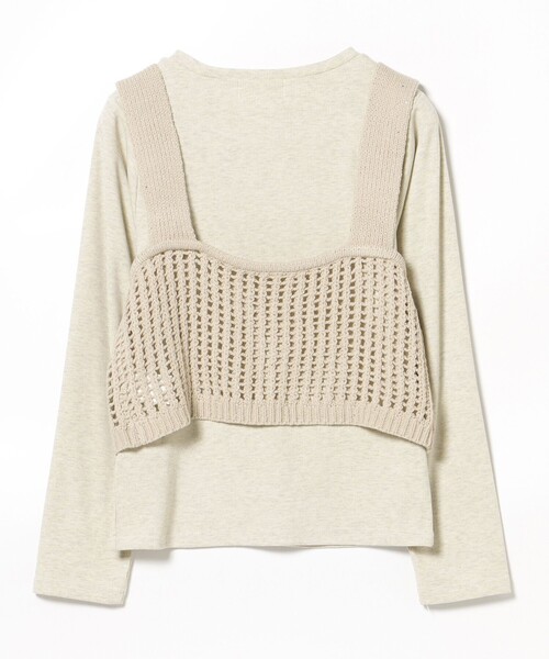 BEAMS スパンコールビスチェ × カットソー (セットアイテム) BEAMS HEART（ビームスハート）の「スパンコールビスチェ