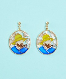 gargle（ガーグル）の「gargle ガーグル：アートシリーズ　ステンドアート３　ゴッホ　ひまわり　自画像　ピアス（ピアス（両耳用））」