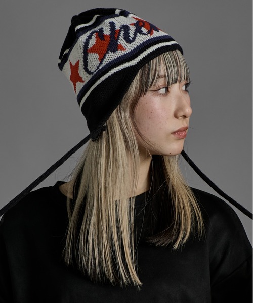 セール】2-11D23 紐付き ニットキャップ（ニットキャップ