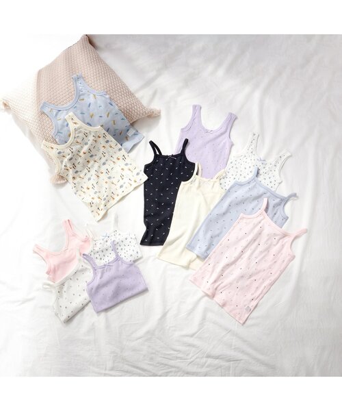 apres les cours（アプレレクール）の「深あきインナーリブキャミソール（インナーウェア/肌着・キッズ・アイボリー/ピンク/ラベンダー/チャコール/オフホワイト・80/130/120/110/100/90）」の7枚目の写真