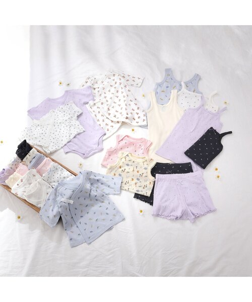 apres les cours（アプレレクール）の「深あきインナーリブキャミソール（インナーウェア/肌着・キッズ・アイボリー/ピンク/ラベンダー/チャコール/オフホワイト・80/130/120/110/100/90）」の8枚目の写真