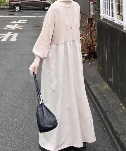 ❍未使用❍タートルギャザーニットワンピース Mila Owen（ミラオーウェン）の「【WEB限定カラーあり】タートル
