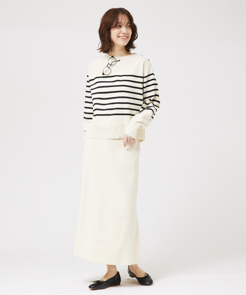 abahouse mavie（アバハウスマヴィ）の「【セットアップ対応】セミフレアニットスカート（スカート・レディース・ホワイト/ネイビー/ブラック・フリー）」の5枚目の写真