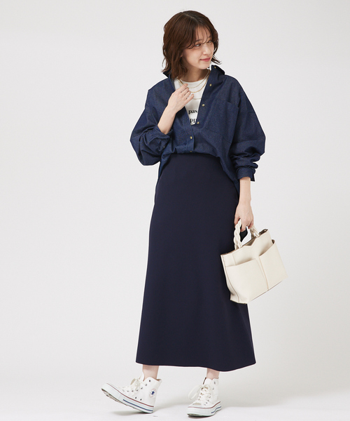 abahouse mavie（アバハウスマヴィ）の「【セットアップ対応】セミフレアニットスカート（スカート・レディース・ホワイト/ネイビー/ブラック・フリー）」の11枚目の写真