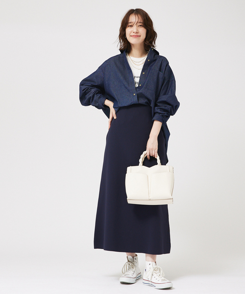 abahouse mavie（アバハウスマヴィ）の「【セットアップ対応】セミフレアニットスカート（スカート・レディース・ホワイト/ネイビー/ブラック・フリー）」の12枚目の写真