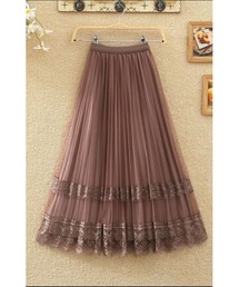 HONKY TONK（ホンキートンク）の「チュール＆2段レース　リバーシブルプリーツスカート（スカート）」