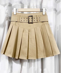 SPIGA | 2つ穴ベルト付プリーツミニSK(スカート)