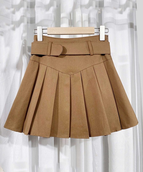 SPIGA(スピーガ)の「2つ穴ベルト付プリーツミニSK(スカート・レディース・ベージュ/ブラウン/ブラック・SMALL/MEDIUM)」の7枚目の写真