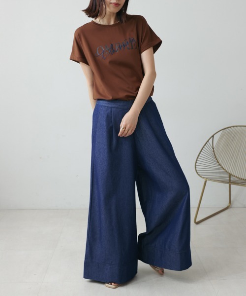 Bou Jeloud(ブージュルード)の「ライトデニムフレアパンツ(デニムパンツ・レディース・ブルー/インディゴブルー・38)」の6枚目の写真