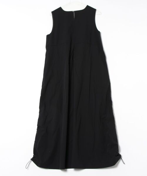 Q（キュー）の「接触冷感　ギャザーワンピース（ワンピース・レディース・ブラック/レモンイエロー・MEDIUM）」の4枚目の写真