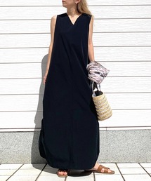 Q | 接触冷感　ギャザーワンピース(ワンピース)