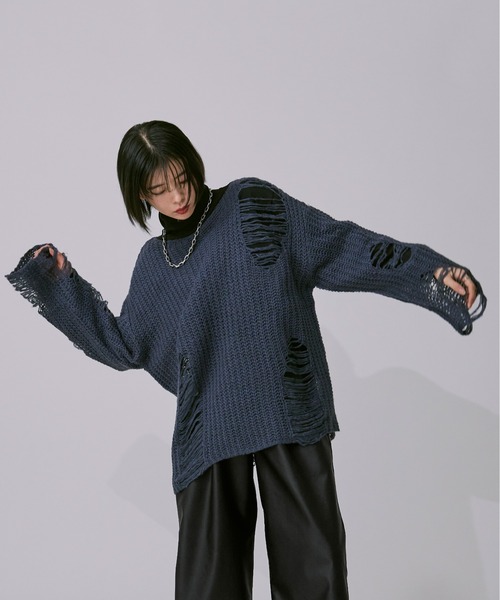 セール】アソートダメージニット（ニット/セーター）｜Ellno Loset