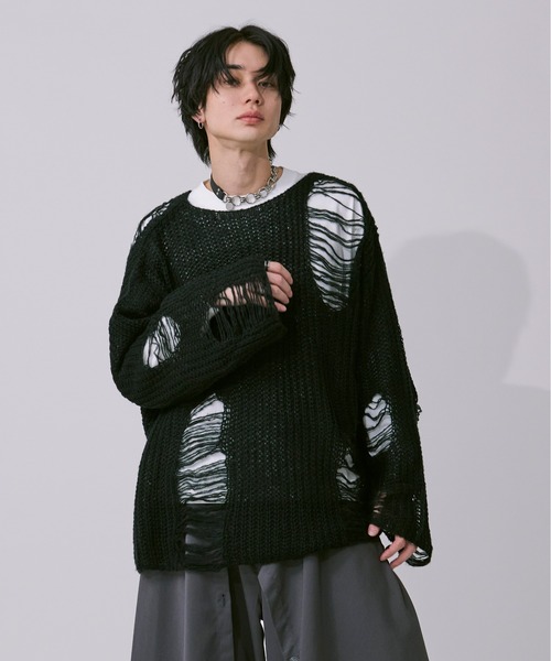 セール】アソートダメージニット（ニット/セーター）｜Ellno