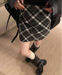 paravion | チェック柄台形ミニスカート(スカート)