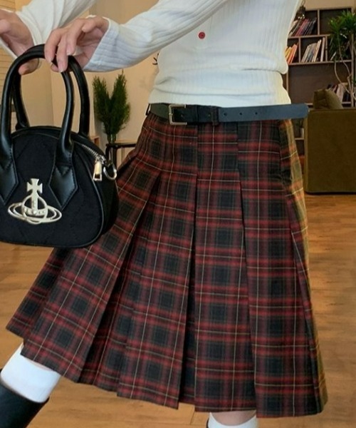 XG Hinata着用ギャル風 Y2Kチェック柄 プリーツミニスカート ミニ スカート ショート パンツ チェック柄 ガーターベルト 韓国