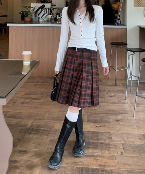 セール】Y2Kヴィンテージ風 チェック柄スカート/プリーツ