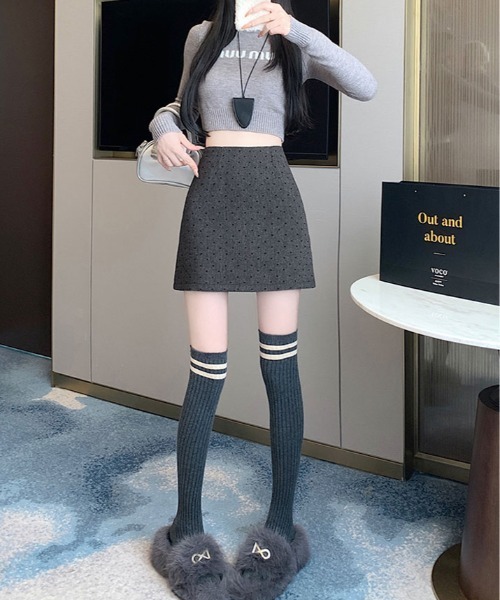 kirakiraShop(キラキラショップ)の「ハート ドット柄 ミニスカート(スカート・レディース・ブラック/グレー・S/M/L)」の9枚目の写真