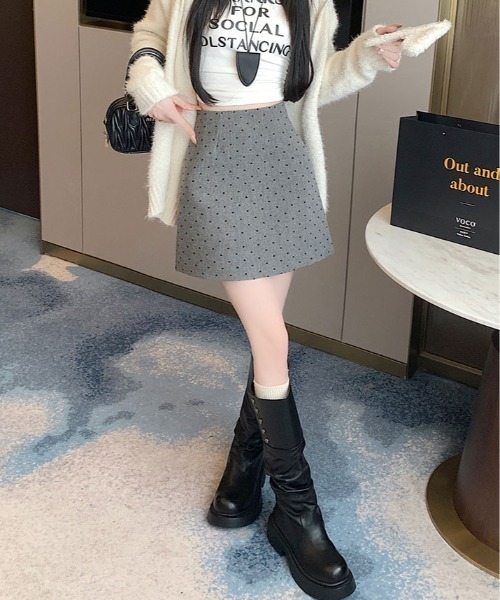 kirakiraShop(キラキラショップ)の「ハート ドット柄 ミニスカート(スカート・レディース・ブラック/グレー・S/M/L)」の21枚目の写真